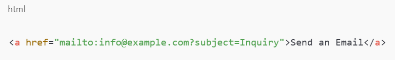 Mailto Link With Subject Line