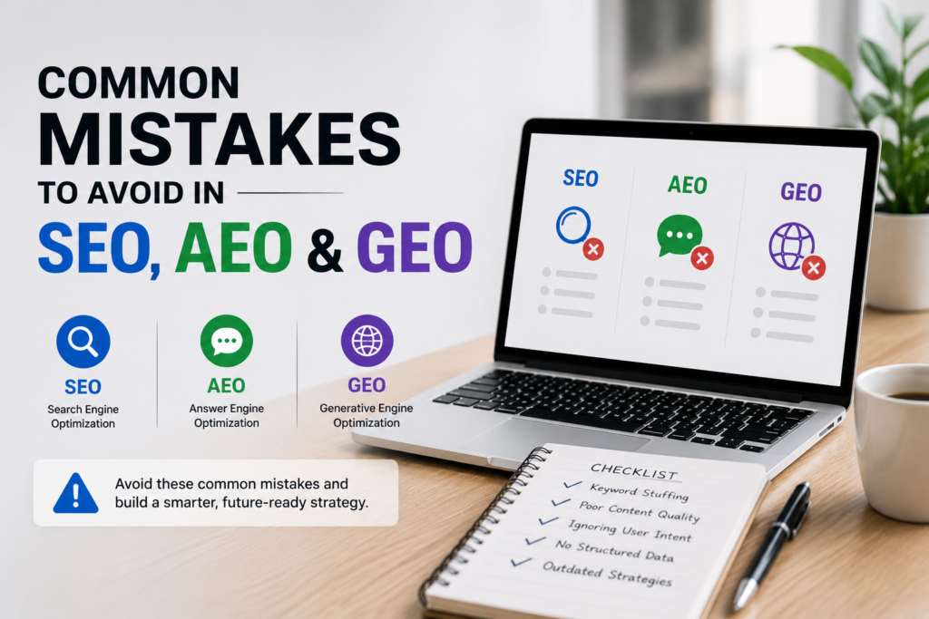 Common Mistakes to Avoid in SEO, AEO and GEO
